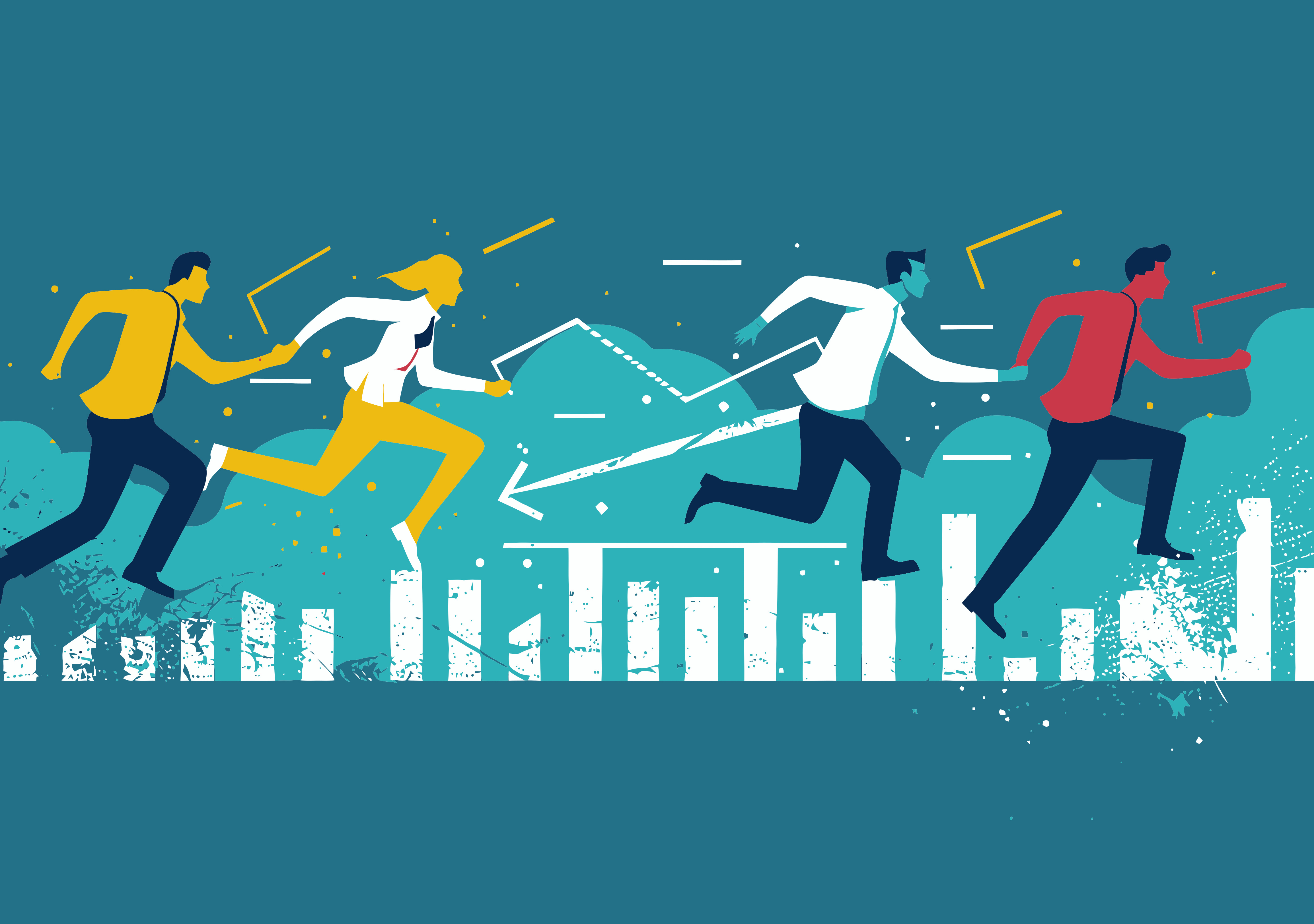 Illustration of roadblocks and solutions