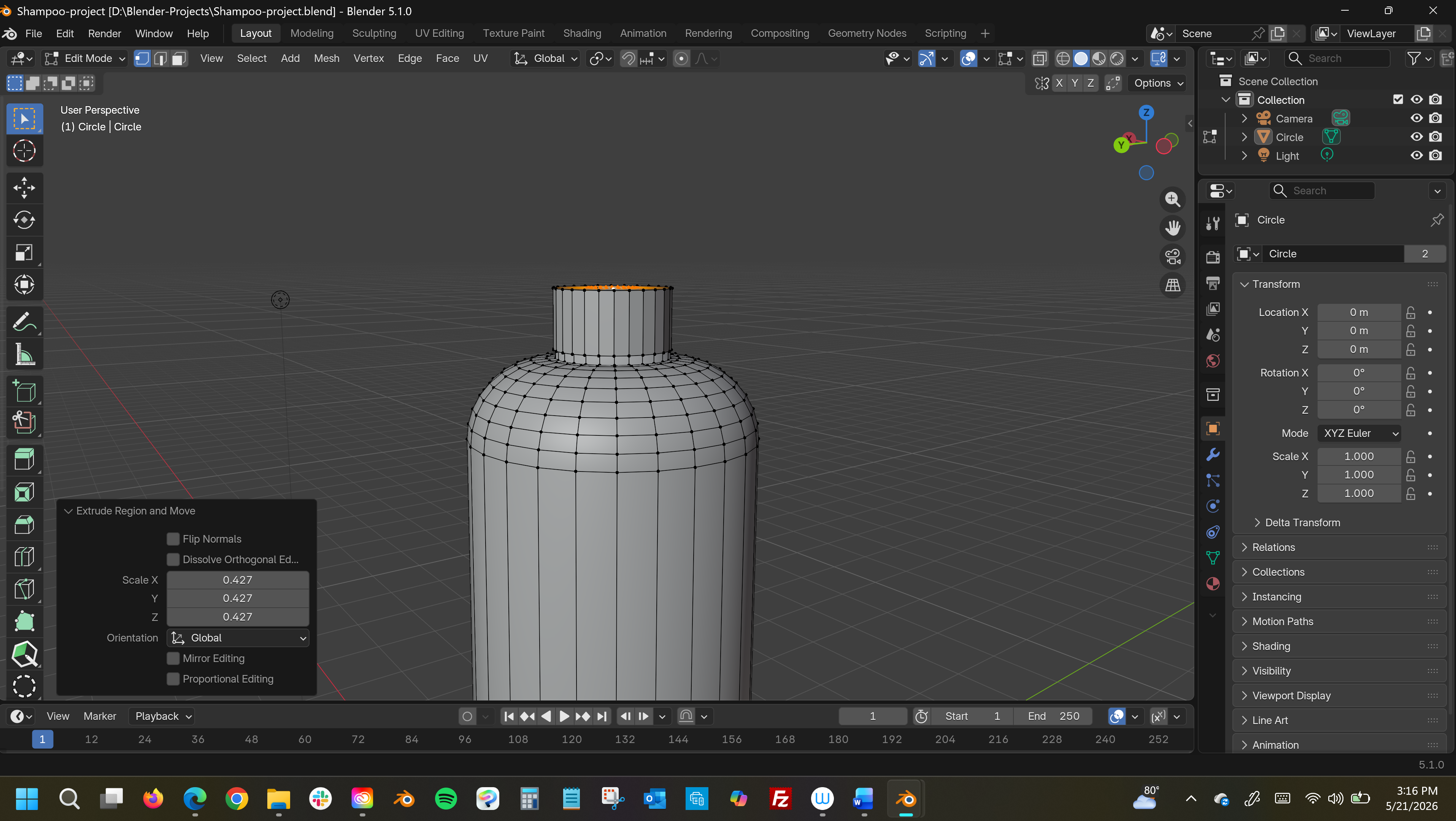 Motion frame from the robot and drink can animation
