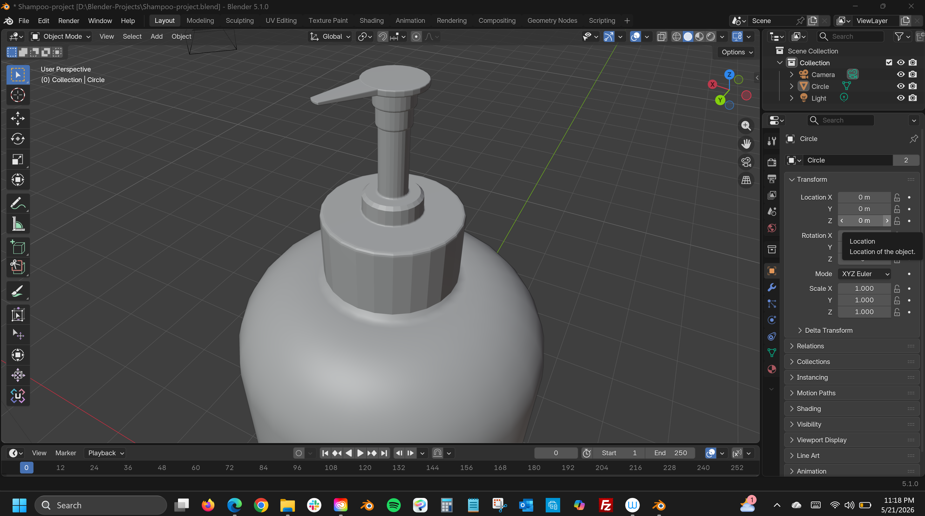 Final composite image from the robot and drink can animation