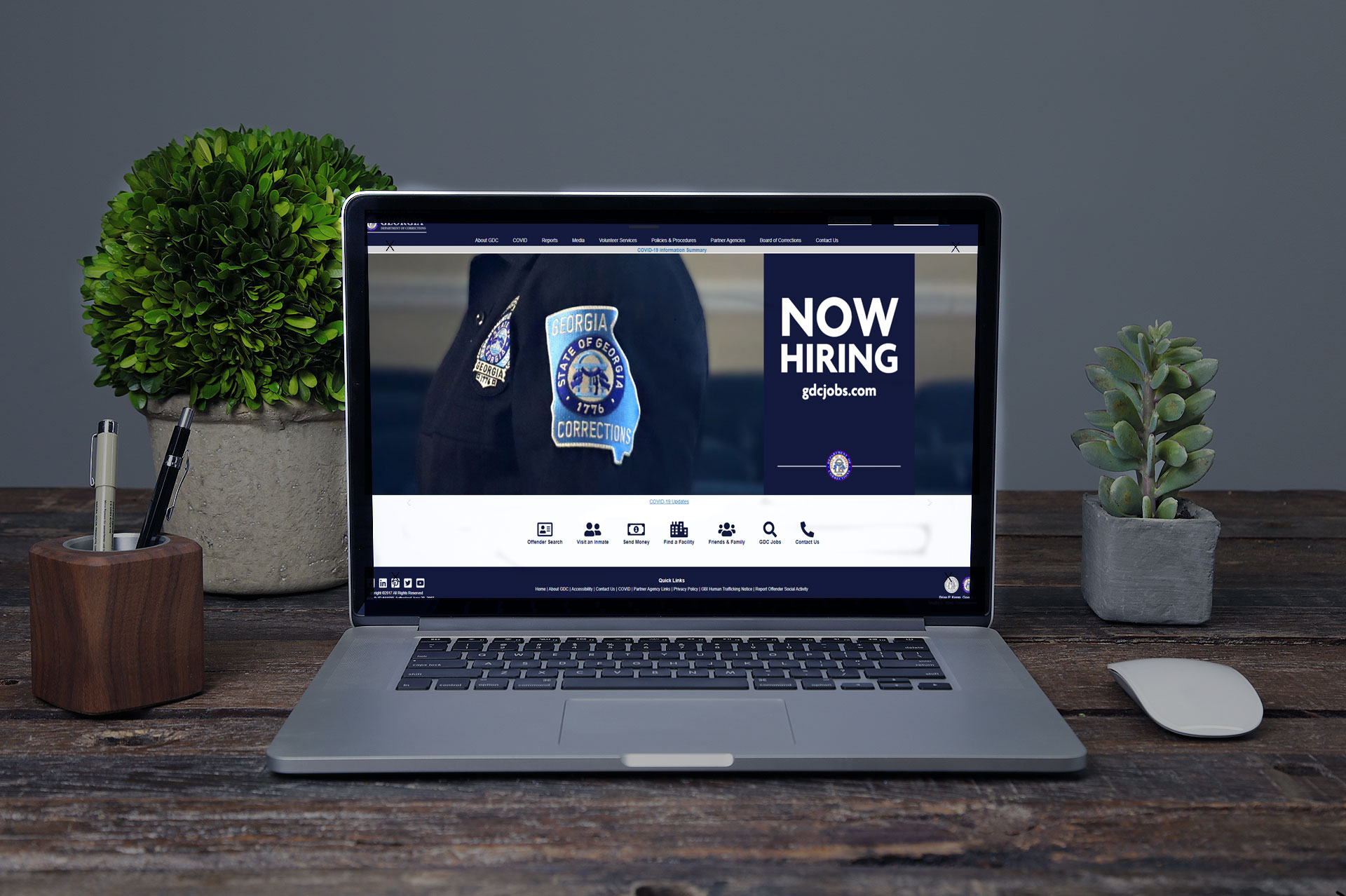 Image of GDC website on a laptop mockup